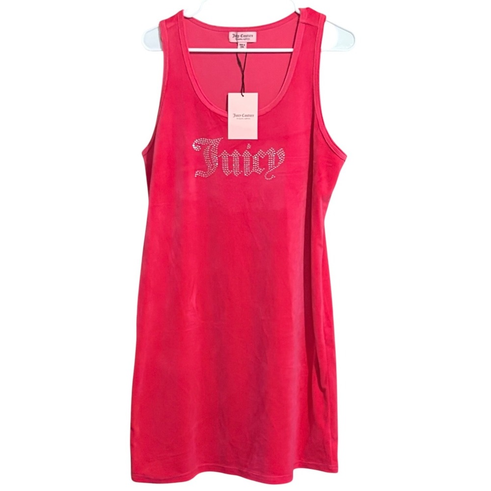 Juicy Couture Hot Pink Rhinestone 'Juicy' Mini Dress